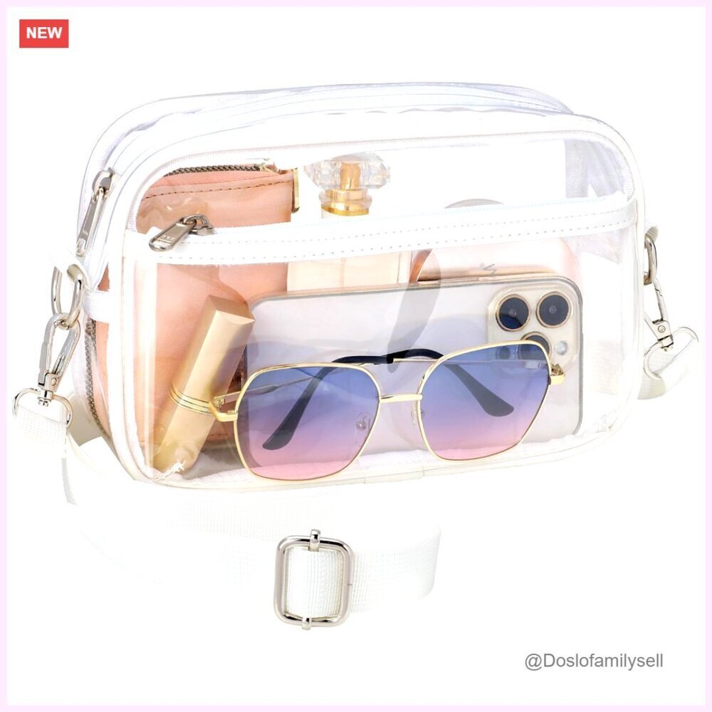Clear PVC Crossbody Bag for Stadium Events, Concerts, and Travel